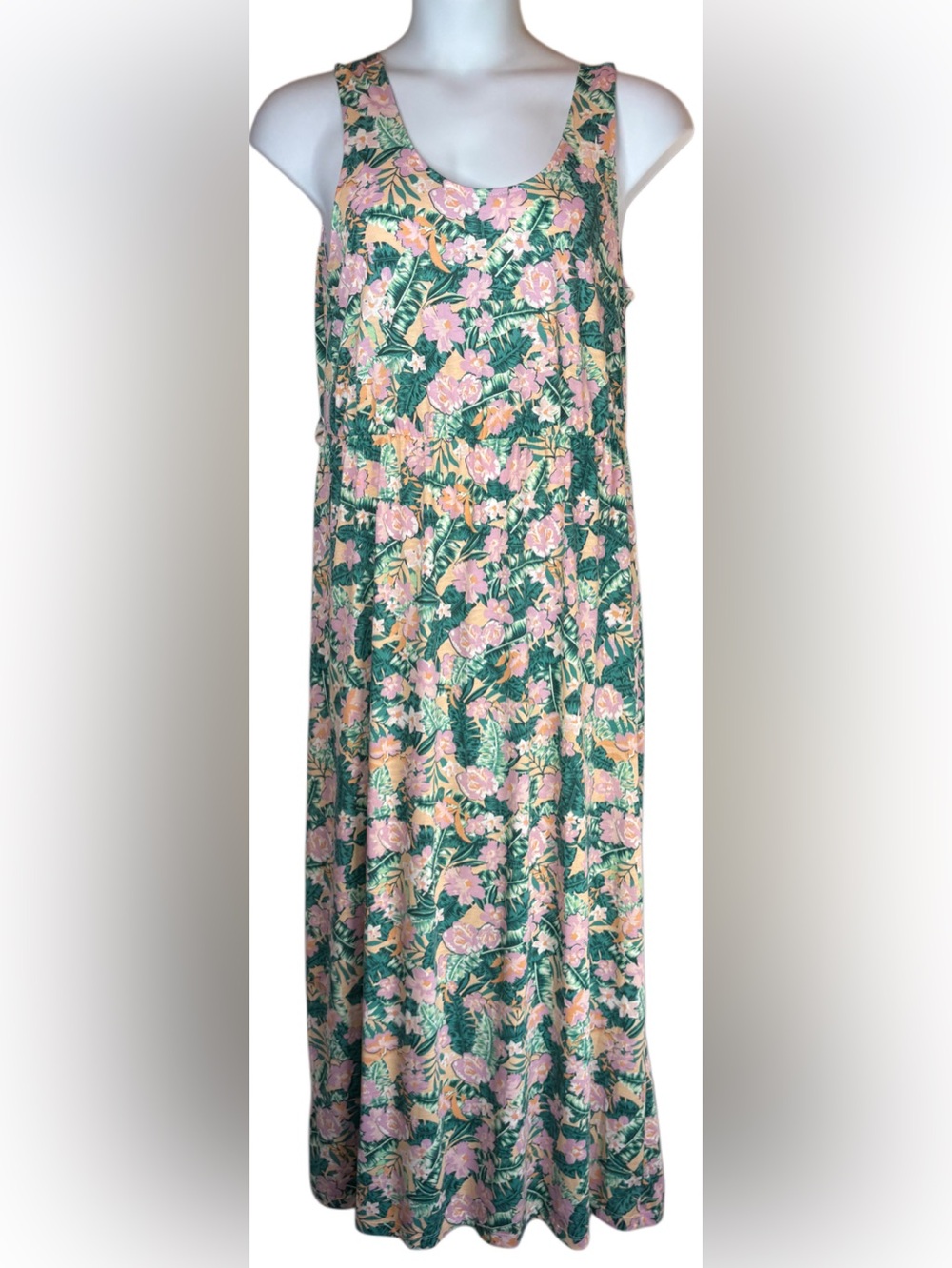 Tie Back Floral Maxi Dress Boho Tropical Summer